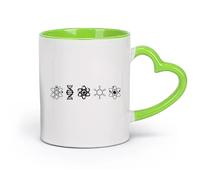 AYUEHBN cerámica Taza de té o café original Átomos Moléculas Ciencia Nuclear Laboratorio Química （11oz/320ml） Café, té, latte, leche, cacao, zumo y otras bebidas calientes Verde