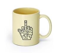 AYUEHBN cerámica Taza de té o café original Chip Wichser Dedo medio Stinkefinger Vete a la mierda （11oz/320ml） Elegante y duradero: apto para microondas y lavavajillas Beige