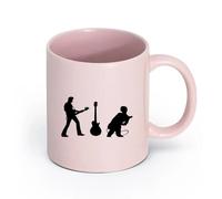 AYUEHBN cerámica Taza de té o café original Estrellas de rock Guitarra Música Concierto Instrumento musical （11oz/320ml） Bonito Rosa