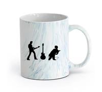 AYUEHBN cerámica Taza de té o café original Estrellas de rock Guitarra Música Concierto Instrumento musical （11oz/320ml） Bonito Azul mármol