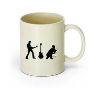 AYUEHBN cerámica Taza de té o café original Estrellas de rock Guitarra Música Concierto Instrumento musical （11oz/320ml） Bonito Amarillo claro