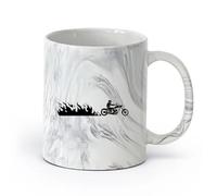AYUEHBN cerámica Taza de té o café original Moto de fuego Motociclista Motociclista Raser Motocicleta （11oz/320ml） Para té, chocolate caliente Negro mármol