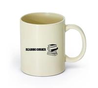 AYUEHBN cerámica Taza de té o café original Rincón de lectura Biblioteca Amante de los libros （11oz/320ml） Ideal para el hogar, la oficina, cafeterías, ideas de regalo Amarillo claro