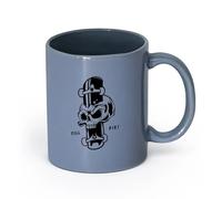 AYUEHBN cerámica Taza de té o café original Tablas de esqueleto hasta morir Calavera de skate （11oz/320ml） Tazas de cerámica para el hogar o el trabajo Gris azulado
