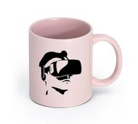 AYUEHBN cerámica Taza de té Pantalla de realidad virtual montada en la cabeza para jugadores geek （11oz/320ml） Cappuccino, Latte Macchiato, té, espresso Rosa