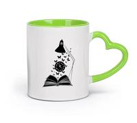 AYUEHBN cerámica Taza de Té y Café Genial Mente Abierta Libre Lectura de Libros Abiertos Mariposas （11oz/320ml） Cappuccino, Latte Macchiato, té, espresso Verde