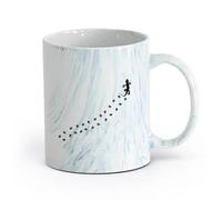 AYUEHBN cerámica Taza de Té y Café Genial Tienda de mascotas de animales, lagartos, salamandras y huellas （11oz/320ml） Para café, avena, té, fácil de limpiar Azul mármol