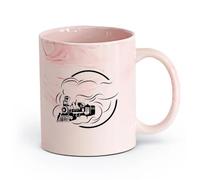 AYUEHBN cerámica Taza, Taza de Café/Té Ferrocarril Tren de vapor Locomotora Transporte ferroviario （11oz/320ml） Café, té, latte, leche, cacao, zumo y otras bebidas calientes Rosa mármol