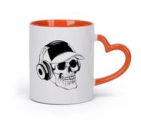 AYUEHBN cerámica Taza, Taza de Café/Té Gorra de béisbol con calavera y huesos para adolescentes （11oz/320ml） Cappuccino, Latte Macchiato, té, espresso Naranja