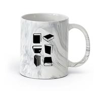 AYUEHBN cerámica Taza, Taza de Café/Té Lectura Cuentos Libros Biblioteca Librería Conocimiento （11oz/320ml） Regalo único de oficina para mujeres y hombres Negro mármol