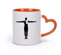 AYUEHBN cerámica Taza, Taza de Café/Té Símbolo de armonía y equilibrio de la filosofía zen Yin Yang （11oz/320ml） Regalo para hombre o mujer Naranja
