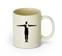 AYUEHBN cerámica Taza, Taza de Café/Té Símbolo de armonía y equilibrio de la filosofía zen Yin Yang （11oz/320ml） Regalo para hombre o mujer Amarillo claro