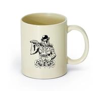 AYUEHBN cerámica Tazas blancas Bate de béisbol de la mafia, bandido tigre, arma, animales de poder （11oz/320ml） Ideal para usar en casa y la oficina Amarillo claro