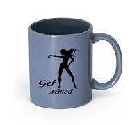 AYUEHBN cerámica Tazas de Café con Asa atractivo sexual Consigue una silueta de chica Striptease （11oz/320ml） Tazas de cerámica para el hogar o el trabajo Gris azulado