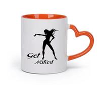 AYUEHBN cerámica Tazas de Café con Asa atractivo sexual Consigue una silueta de chica Striptease （11oz/320ml） Tazas de cerámica para el hogar o el trabajo Naranja