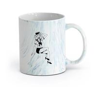 AYUEHBN cerámica Tazas de Café con Asa Belleza sex appeal Chica Pin Up Marinero Estilo Marino （11oz/320ml） Cappuccino, Latte Macchiato, té, espresso Azul mármol