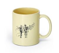 AYUEHBN cerámica Tazas de café de cerámica blanca Ángel Hombre Mujer Diablo Mal Romance Dormitorio （11oz/320ml） Cappuccino, Latte Macchiato, té, espresso Beige