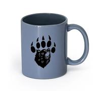 AYUEHBN cerámica Tazas de café de cerámica blanca Garras de oso, animal peligroso, gruñido （11oz/320ml） Para café, sopa, té, leche, latte, chocolate caliente, para mujeres y hombres Gris azulado