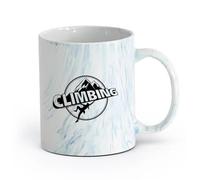 AYUEHBN cerámica Tazas de café de cerámica blanca Montaje Escalada Deporte Extremo Alpinismo （11oz/320ml） Apto para lavavajillas y microondas, para la oficina y el hogar Azul mármol