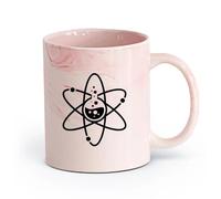 AYUEHBN cerámica Tazas de café de gres con asa Laboratorio Átomo Química Laboratorio de Ciencias Escuela （11oz/320ml） Regalo para hombre o mujer Rosa mármol