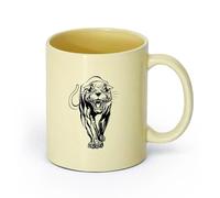 AYUEHBN cerámica Tazas de café de gres con asa Pantera Depredador Gran felino Animal salvaje Jaguar （11oz/320ml） Café, té, latte, leche, cacao, zumo y otras bebidas calientes Beige