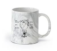 AYUEHBN cerámica Tazas de café de gres con asa Tazas de café, restaurante, cafetería, globo terráqueo （11oz/320ml） Para cafetería o restaurante Negro mármol