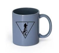 AYUEHBN cerámica Tazas de café de porcelana Escalador de roca Alpinismo Escalador de montaña Extremo （11oz/320ml） Apto para lavavajillas y microondas Gris azulado