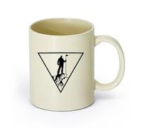 AYUEHBN cerámica Tazas de café de porcelana Escalador de roca Alpinismo Escalador de montaña Extremo （11oz/320ml） Apto para lavavajillas y microondas Amarillo claro