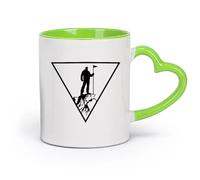 AYUEHBN cerámica Tazas de café de porcelana Escalador de roca Alpinismo Escalador de montaña Extremo （11oz/320ml） Apto para lavavajillas y microondas Verde