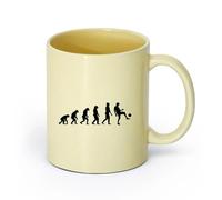 AYUEHBN cerámica Tazas de café de porcelana Evolución del niño adolescente jugador de fútbol deportes （11oz/320ml） Para Té, Café, Leche, Capuchino Beige