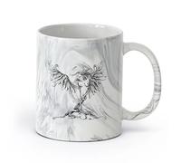 AYUEHBN cerámica Tazas de Café, Té y Café Ángel Hermoso atractivo sexual Chica Árbol Natural （11oz/320ml） Ideal para el hogar, la oficina, cafeterías, ideas de regalo Negro mármol