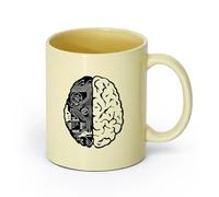 AYUEHBN cerámica Tazas de Café, Té y Café Cerebro Chip Ingeniero Geek Computadora Inteligencia Artificial （11oz/320ml） Regalo para hombre o mujer Beige