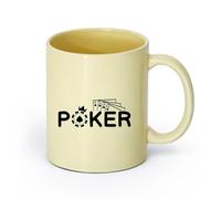 AYUEHBN cerámica Tazas de Café, Té y Café Cuatro ases de cartas de póquer Gambling Ace Casino （11oz/320ml） Para bebidas calientes, latte, capuchino Beige