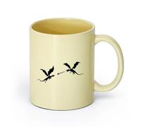 AYUEHBN cerámica Tazas de Café, Té y Café Cuento de hadas de fantasía de dragones que escupen fuego （11oz/320ml） Para Té, Café, Leche, Capuchino Beige