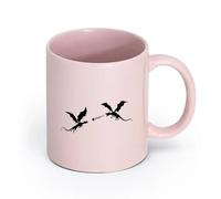 AYUEHBN cerámica Tazas de Café, Té y Café Cuento de hadas de fantasía de dragones que escupen fuego （11oz/320ml） Para Té, Café, Leche, Capuchino Rosa