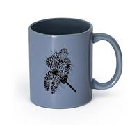 AYUEHBN cerámica Tazas de Café, Té y Café Juego de hockey Poder Velocidad Batalla Acción Deporte （11oz/320ml） Café, té, latte, leche, cacao, zumo y otras bebidas calientes Gris azulado