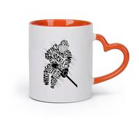 AYUEHBN cerámica Tazas de Café, Té y Café Juego de hockey Poder Velocidad Batalla Acción Deporte （11oz/320ml） Café, té, latte, leche, cacao, zumo y otras bebidas calientes Naranja