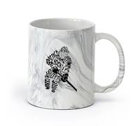 AYUEHBN cerámica Tazas de Café, Té y Café Juego de hockey Poder Velocidad Batalla Acción Deporte （11oz/320ml） Café, té, latte, leche, cacao, zumo y otras bebidas calientes Negro mármol
