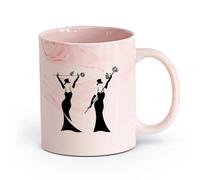 AYUEHBN cerámica Tazas de Café, Té y Café Vestido y sombrero de mago con flores para niñas y mujeres （11oz/320ml） Para té, café, infusión caliente Rosa mármol