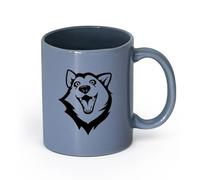 AYUEHBN cerámica Tazas de Café y Té Tienda de mascotas Husky: Lindo perro cabeza amigo animales de casa （11oz/320ml） Apto para lavavajillas y microondas Gris azulado