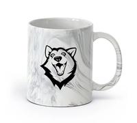 AYUEHBN cerámica Tazas de Café y Té Tienda de mascotas Husky: Lindo perro cabeza amigo animales de casa （11oz/320ml） Apto para lavavajillas y microondas Negro mármol