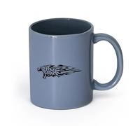 AYUEHBN cerámica Tazas de Cerámica con Asas Cabeza de animal depredador de tigre tribal agresivo （11oz/320ml） Tazas de cerámica para el hogar o el trabajo Gris azulado