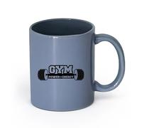 AYUEHBN cerámica Tazas de Cerámica con Asas Motivación Deportiva Gimnasia Energía Fitnesscenter （11oz/320ml） Elegante y duradero: apto para microondas y lavavajillas Gris azulado