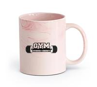 AYUEHBN cerámica Tazas de Cerámica con Asas Motivación Deportiva Gimnasia Energía Fitnesscenter （11oz/320ml） Elegante y duradero: apto para microondas y lavavajillas Rosa mármol