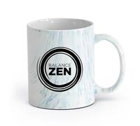 AYUEHBN cerámica Tazas de Cerámica para Café, Leche y Té Círculo Enzo Enso Yoga Mediación Zen Equilibrio （11oz/320ml） Para té, chocolate caliente Azul mármol