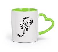 AYUEHBN cerámica Tazas de Cerámica para Café, Leche y Té Escorpión Cangrejo Cangrejo Animal Mar Océano （11oz/320ml） Para té, café, infusión caliente Verde