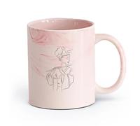 AYUEHBN cerámica Tazas de Cerámica para Café, Leche y Té Geisha Chica Japonesa Mujer Asiática Música Fue （11oz/320ml） Para Té, Café, Leche, Capuchino Rosa mármol