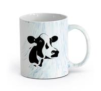 AYUEHBN cerámica Tazas de Cerámica para Café, Leche y Té Leche de vaca animal de granja lechera （11oz/320ml） Café, té, latte, leche, cacao, zumo y otras bebidas calientes Azul mármol