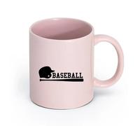 AYUEHBN cerámica Tazas de Cerámica para Café, Leche y Té Palabras de béisbol Bate Pelota Juego Deportes （11oz/320ml） Para cafetería o restaurante Rosa