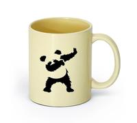 AYUEHBN cerámica Tazas de Cerámica para Café, Leche y Té Panda bailando oso animal genial （11oz/320ml） para amantes del café, mejores amigos del trabajo, compañeros de trabajo y amigos Beige